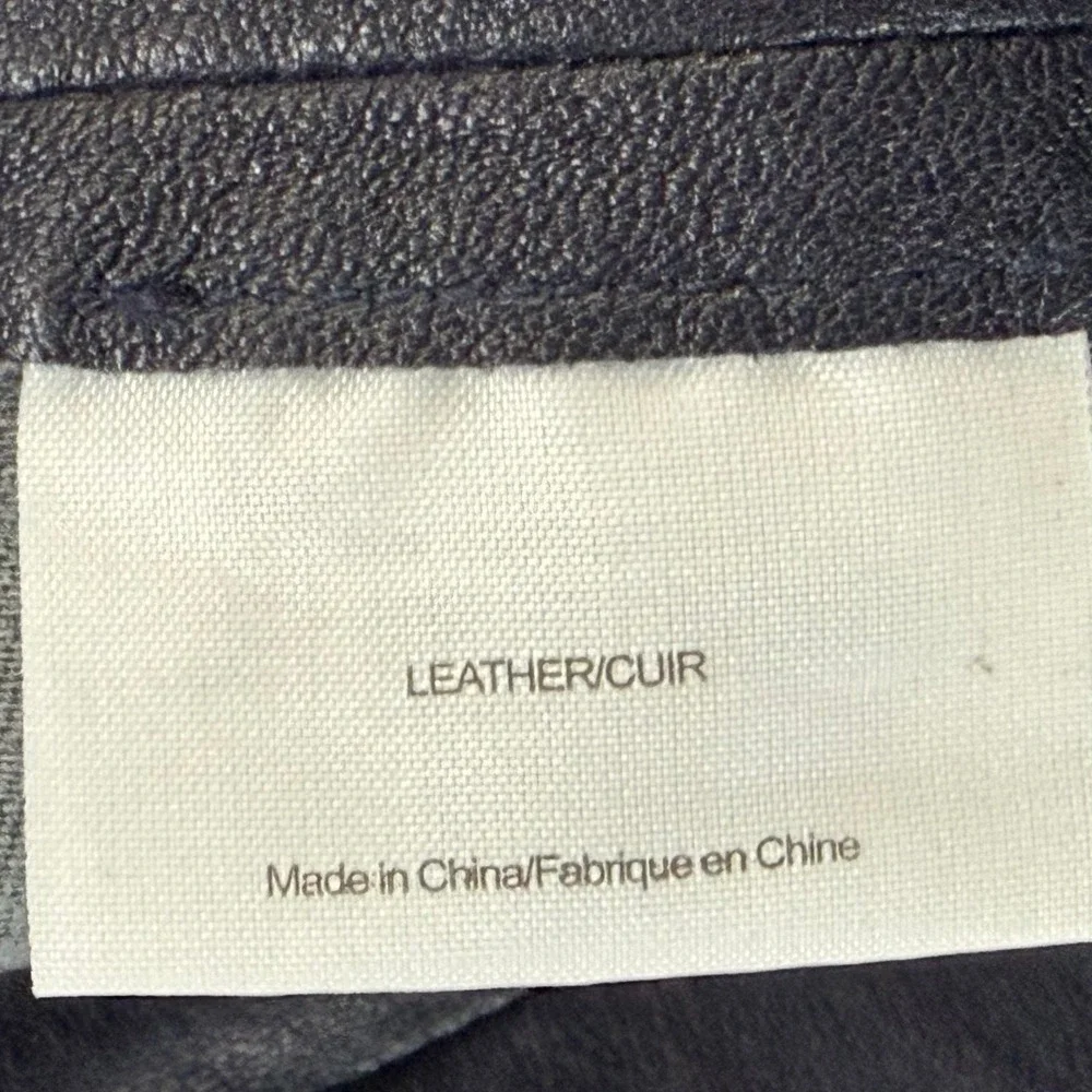 Tory Burch Ally Leather Pants Small Blue Slim Modern Classic Chic City Night Out